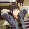 Reki, of the Haibane Renmei, taking a load off